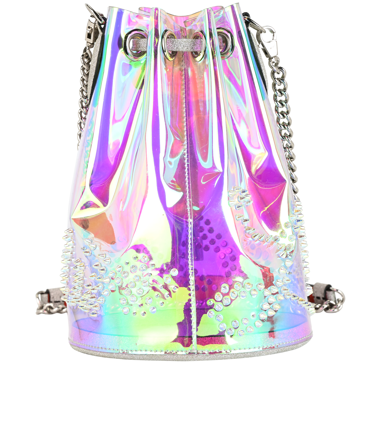 Marie Jane Bucket Bag, &pound;350, Handbags, Silver, Vinyl, Back view